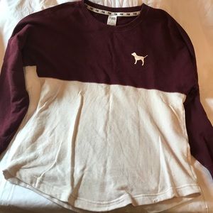 VS PINK Maroon/Off-White Sweatshirt